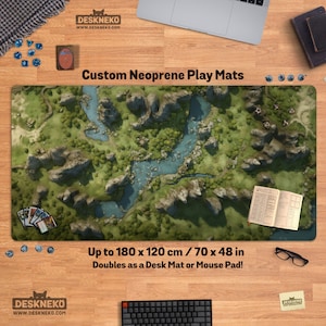 Waldterrain RPG Playmat/Schreibtischmatte, tcg Karte mtg Spielmatte, nd dd Begegnungskarte, Tabletop Grünwald, Riesen Schreibtischmatte xl