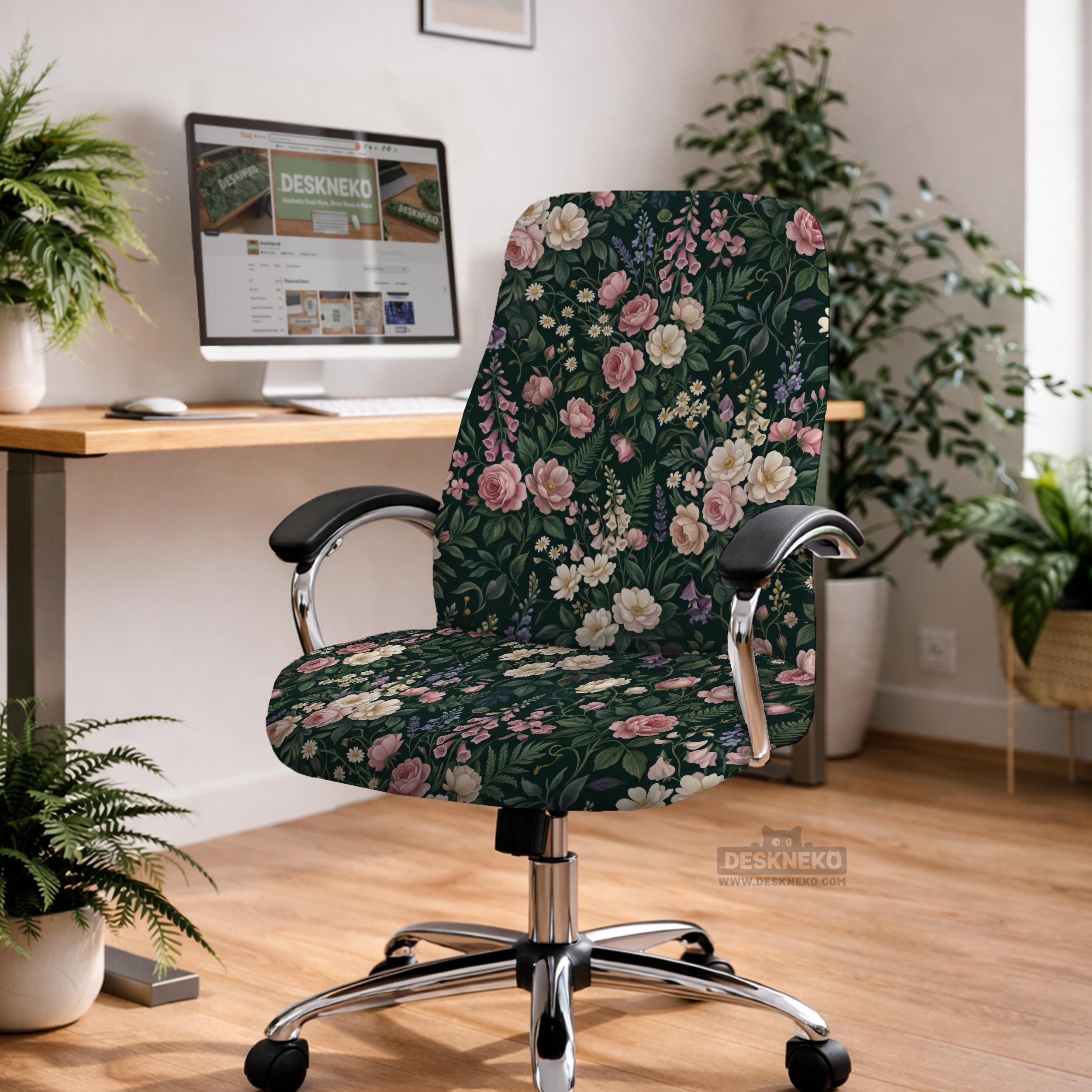 Green Floral Chair Cover image 4