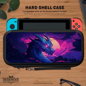 Nintendo Switch用ドラゴンケース、ネオンアニメLite Oledトラベルキャリーバッグシェルドックスキンカバーゲームカードカートリッジスロットホルダー、アクセサリー