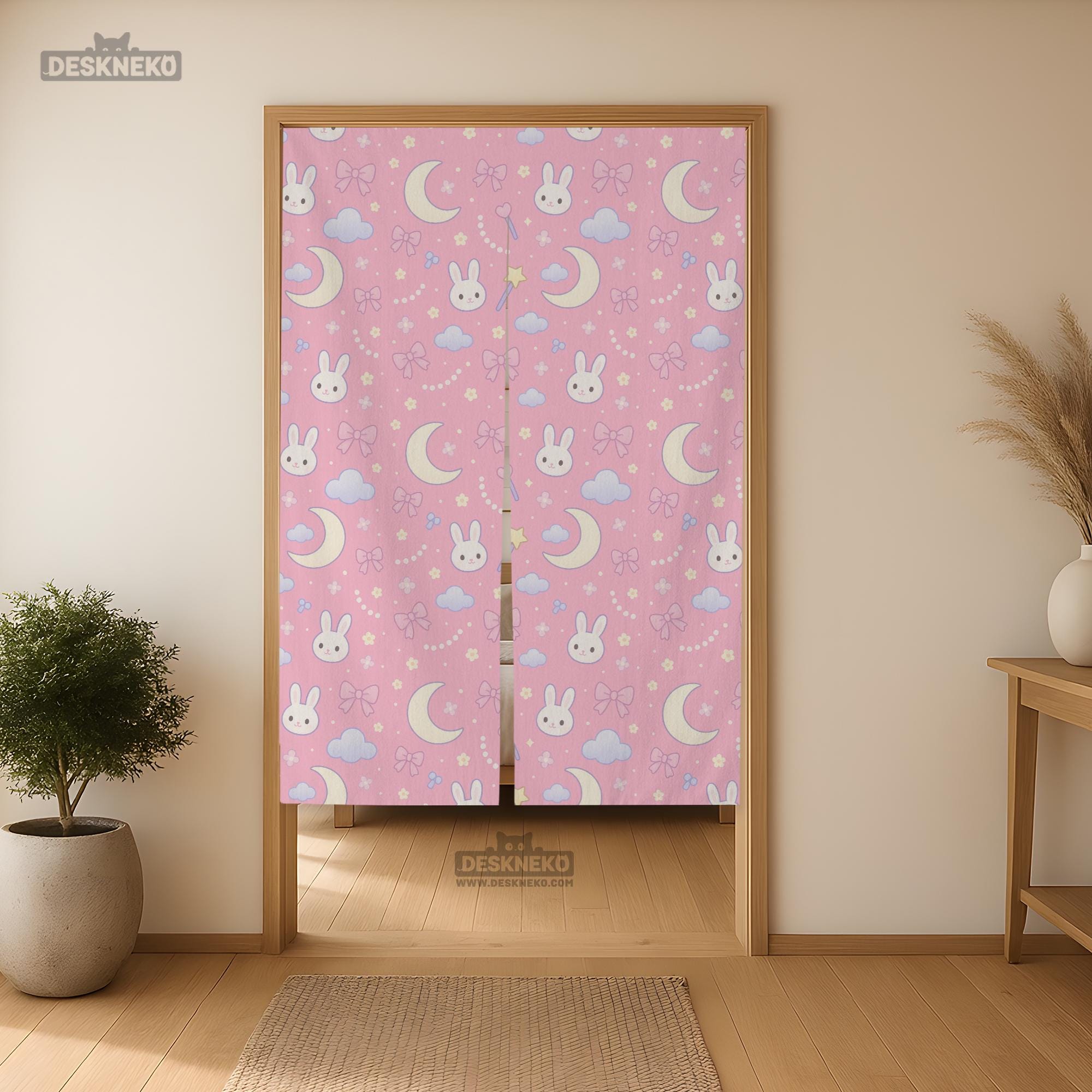 Pink Bunny Noren Curtain image 2