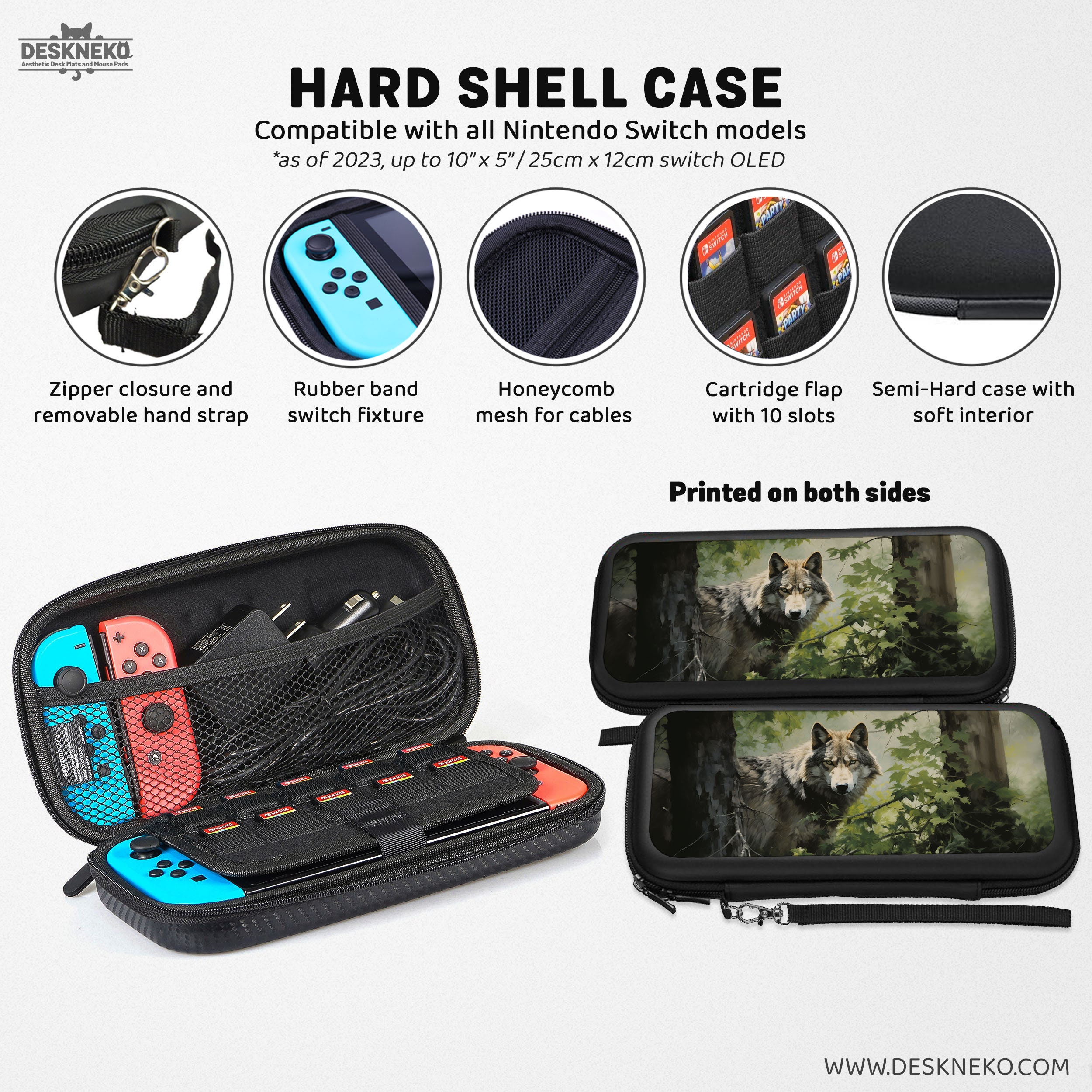 Forest Wolf Case for Nintendo Switch, Game Card Holder, Switches