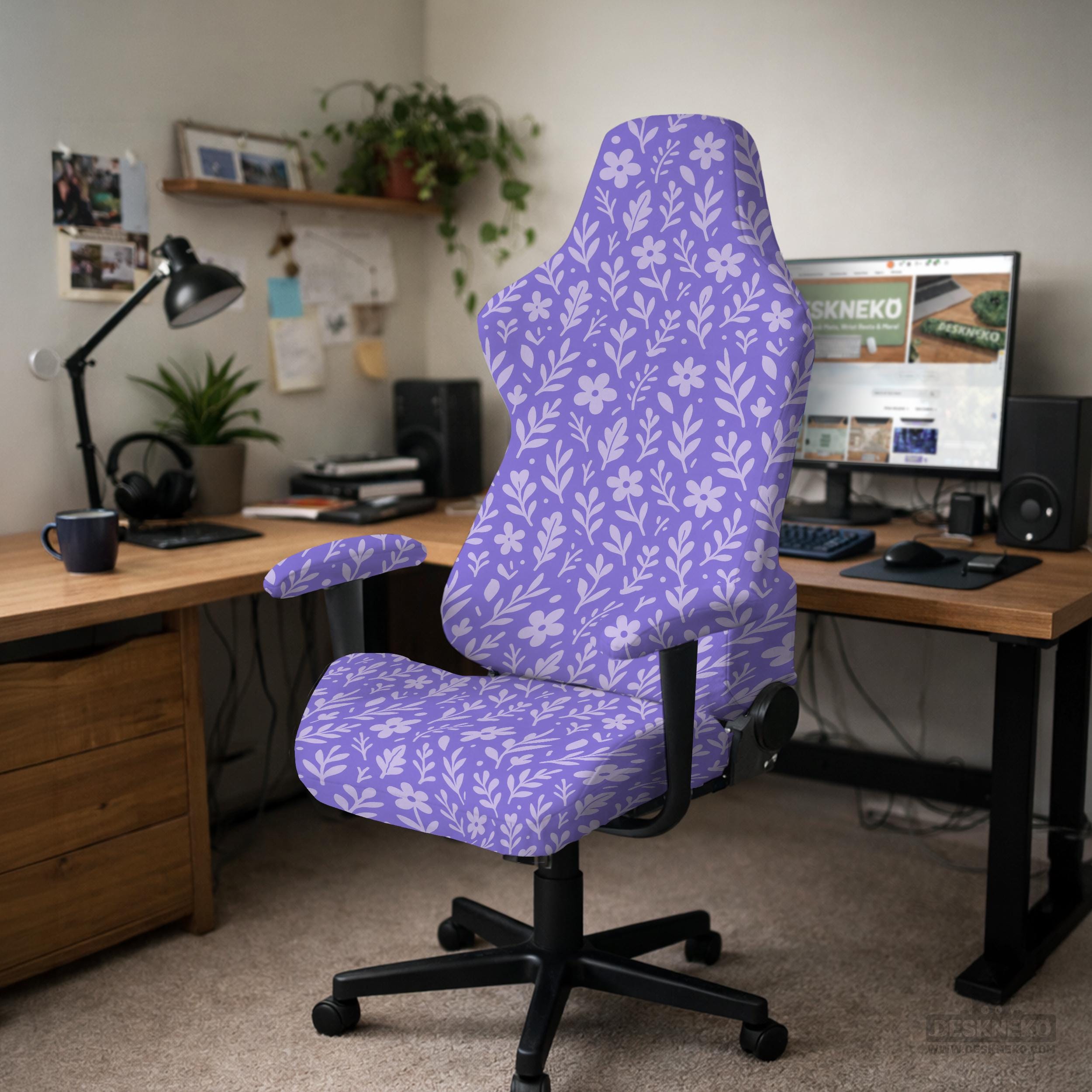 Purple Botanical Chair Cover image 4