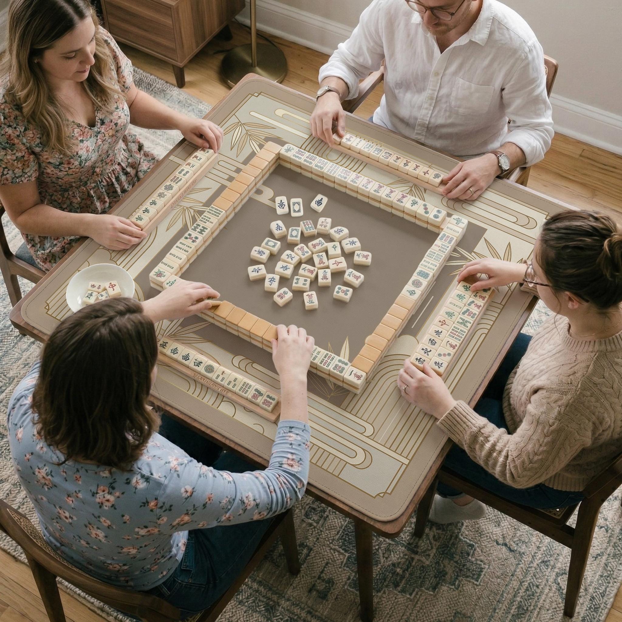 Neutral Bamboo Mahjong Mat image 4