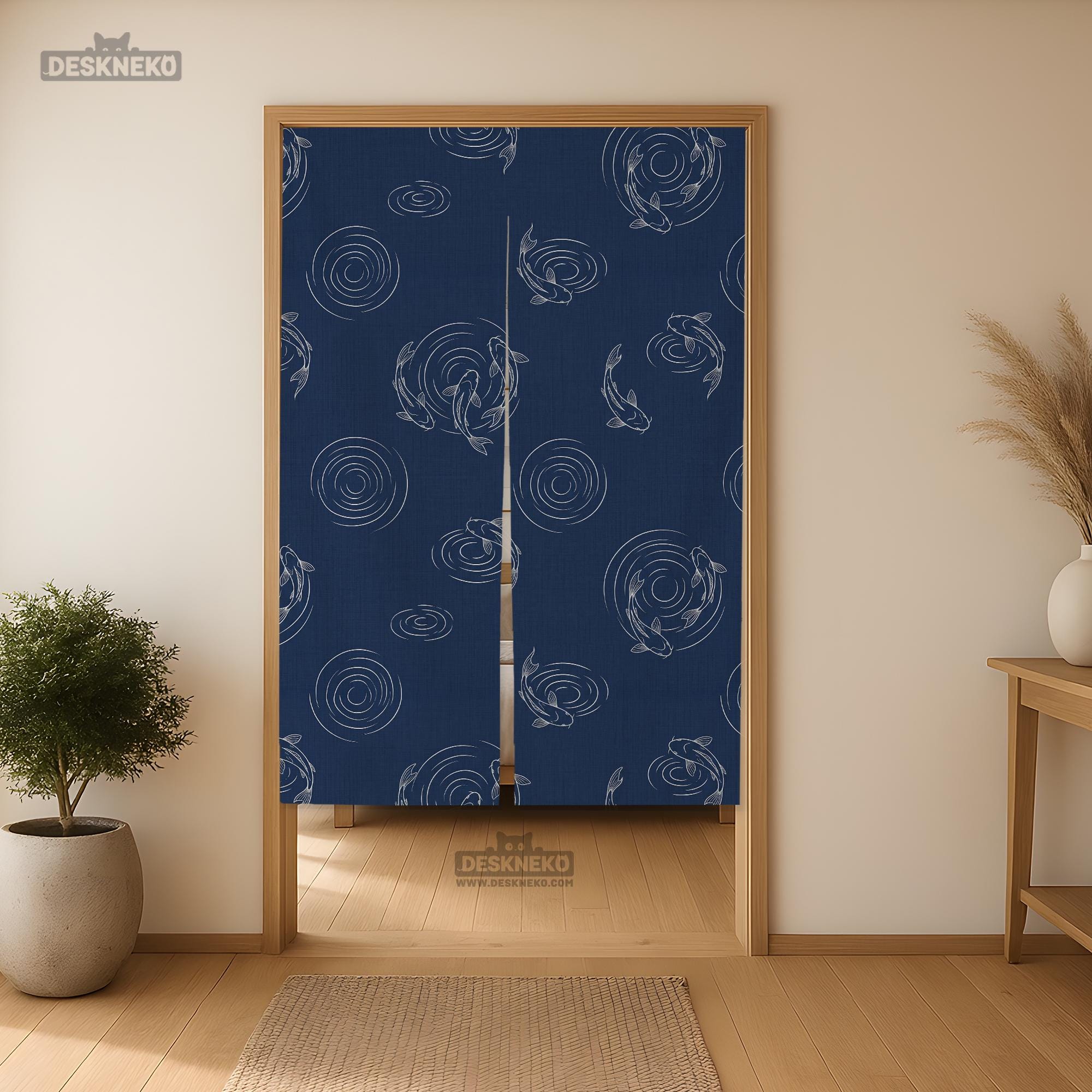 Navy Koi Noren Curtain image 3
