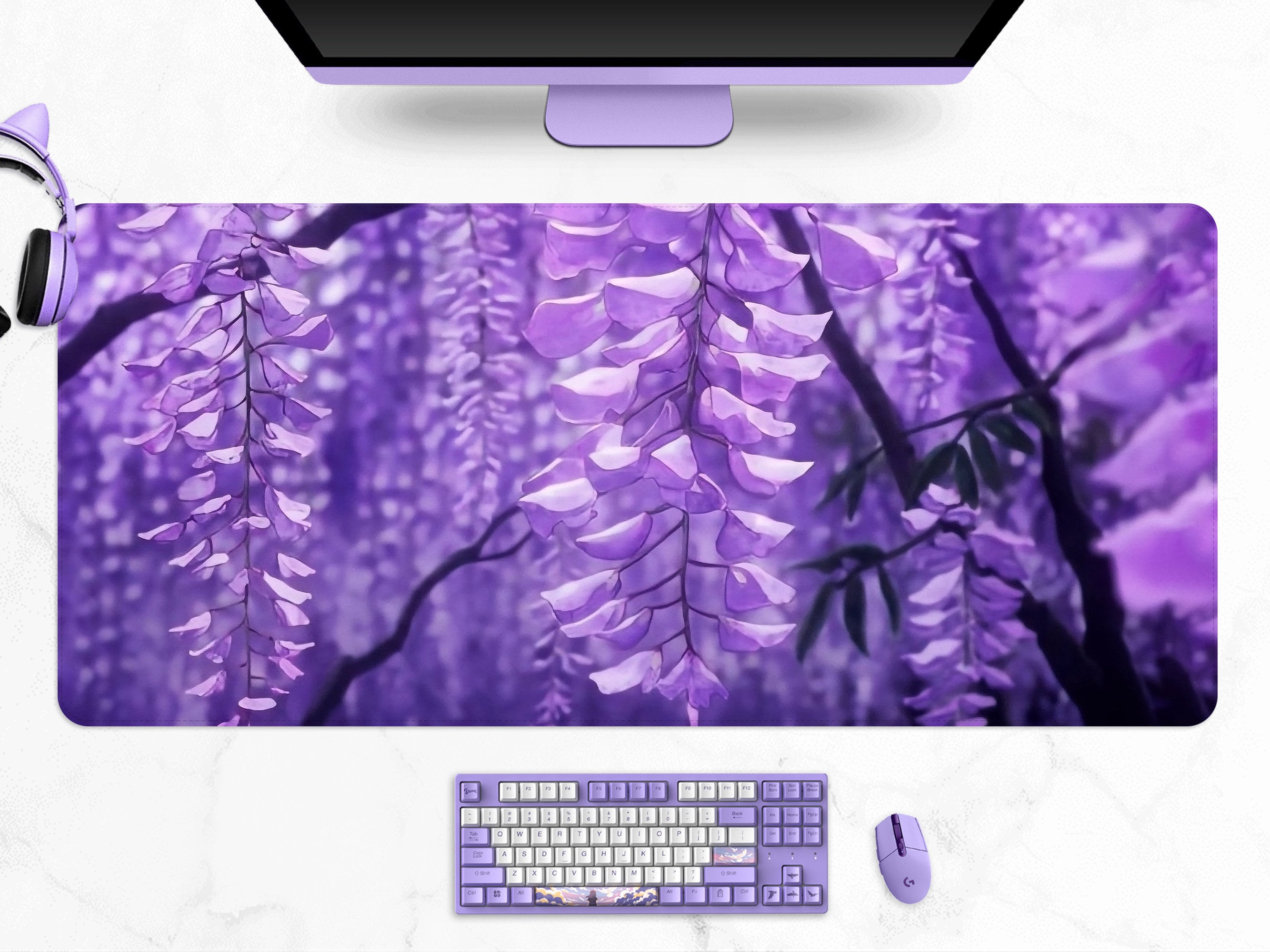 Wisteria Anime Mousepad, Lavender Purple/lilac Flower Aesthetic, XXL Extra  Wide Gaming Desk Mat, Extra Large Desk Mat, Desk Mat/mouse Pads - Etsy