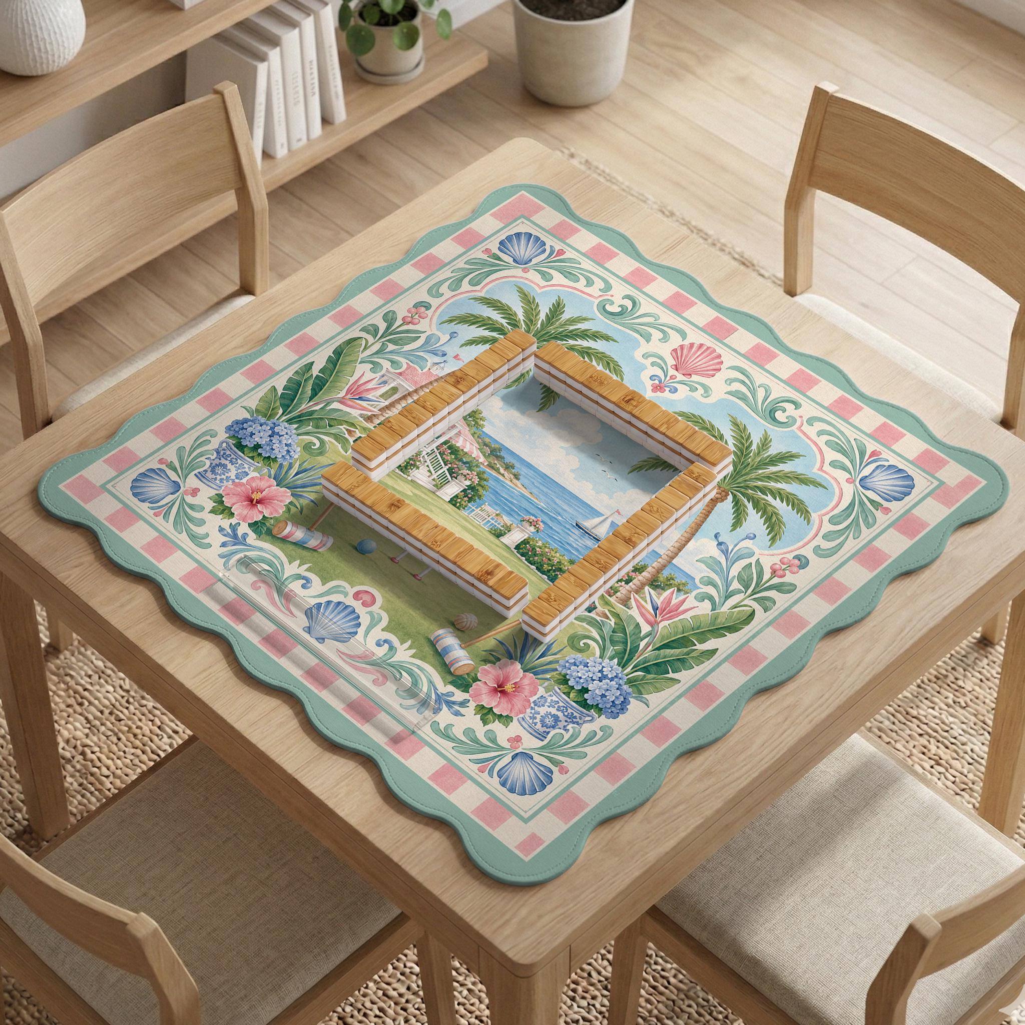 Pastel Tropical Mahjong Mat image 3