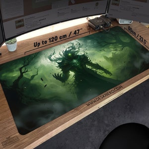 Forest Mage Desk Mat: Play Mat Mouse pad, Enchanted Magic Deskmat, Large xxl table matt, Tcg Mtg Playmat green tree monster, Giant Mousepad