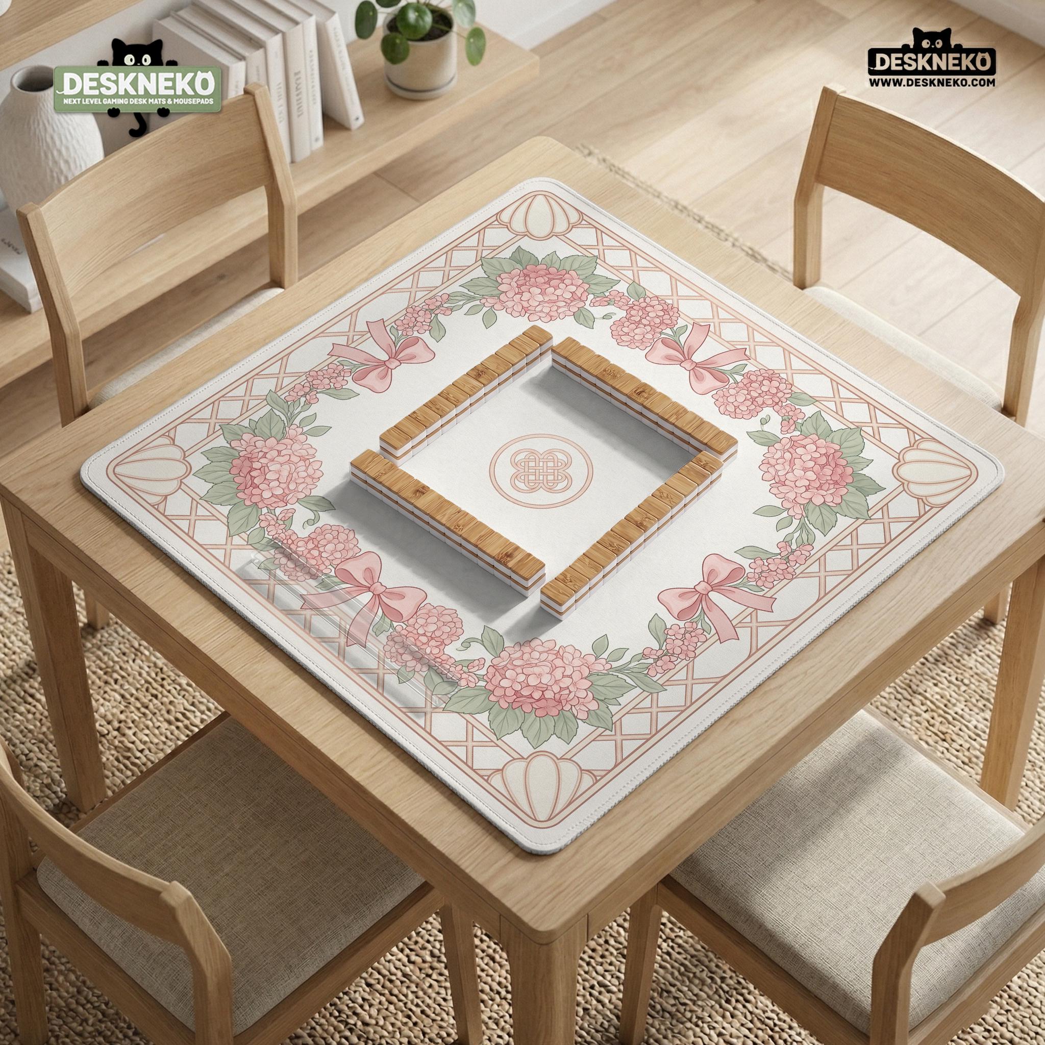 Pink Hydrangea Mahjong Mat image 2