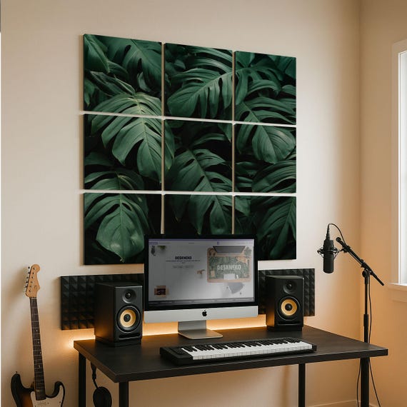 Tropical Wall Decor: Acoustic Panels, Sound Dampening Mural Art, Green  Nature Monstera Leaves, Noise Reducing Home Office Music Studio Gift - Etsy  Hong Kong