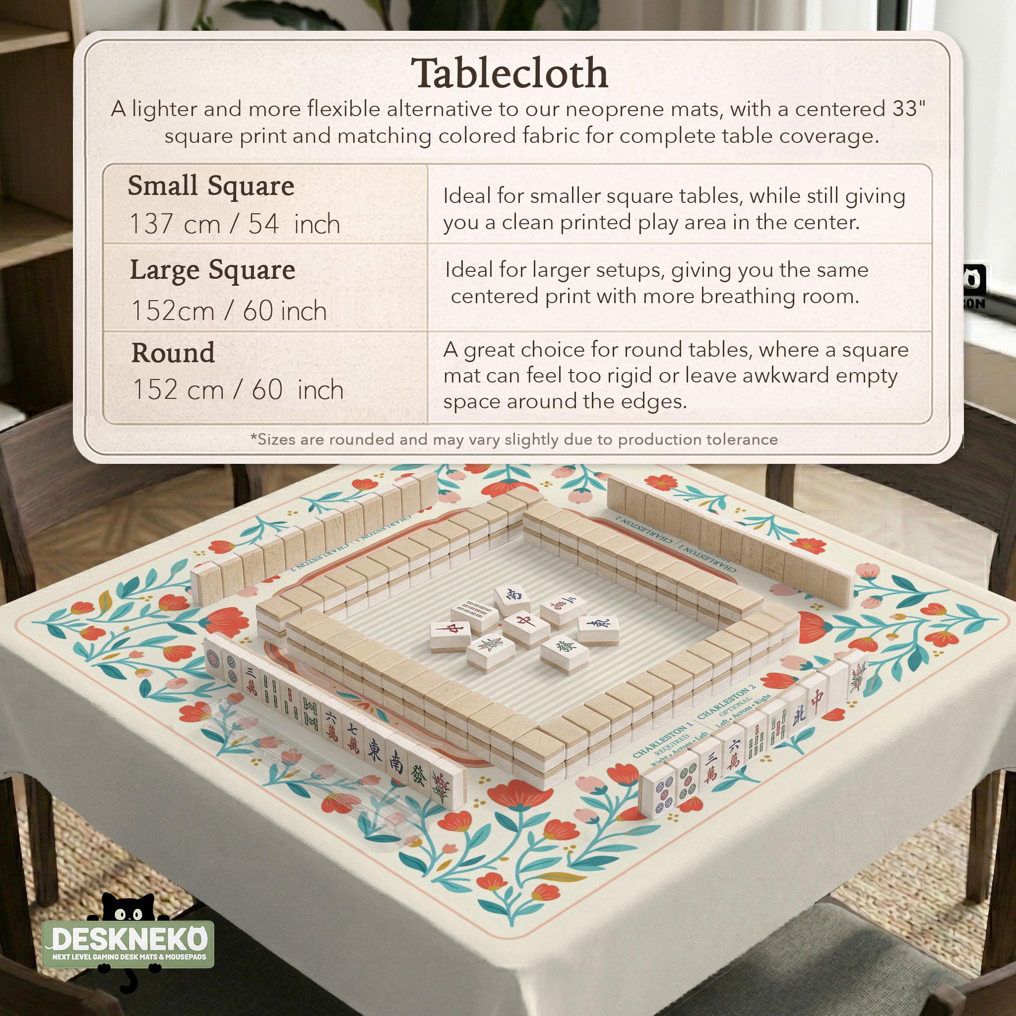 Tapis De Jeu Antidérapant 27x27 Pouces – Pour Mahjong, Cartes, Dés – Protection De Table Avec Motifs Rétro