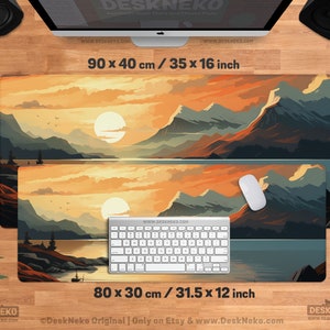 Sunset Mountain Desk Mat Mouse Pad, Orange Sunrise Mouse Pad Xl ...