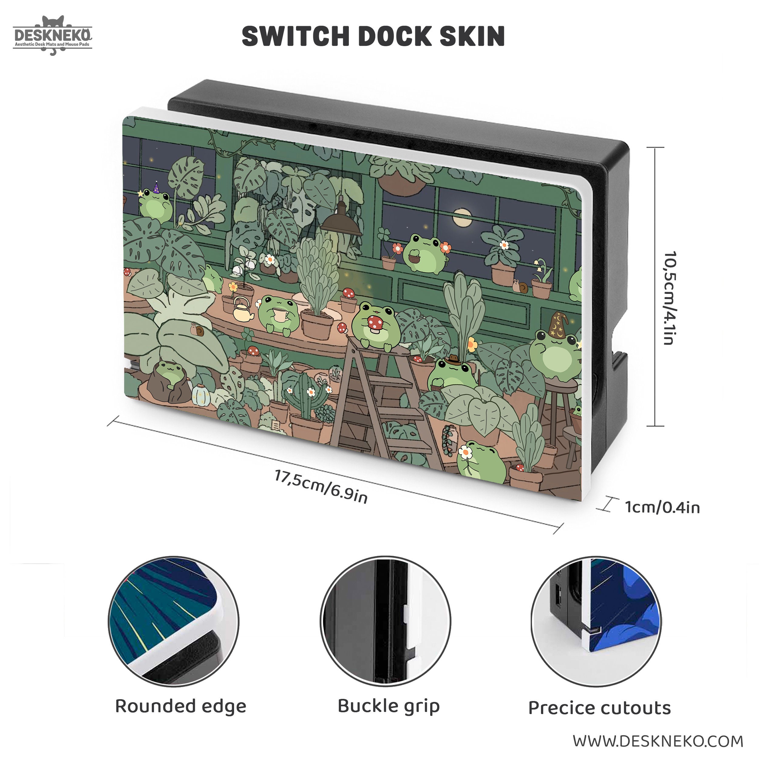 Cute Case for Nintendo Switch, Green Cottagecore Kawaii Anime Frogs ...