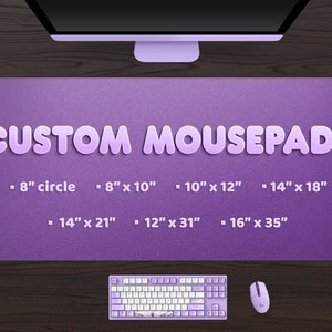 Custom Desk Mat in 6 sizes, Create your own personalized mousepad print, xxl customizable keyboard computer mouse pad 12x31 14x21 16x36 gift