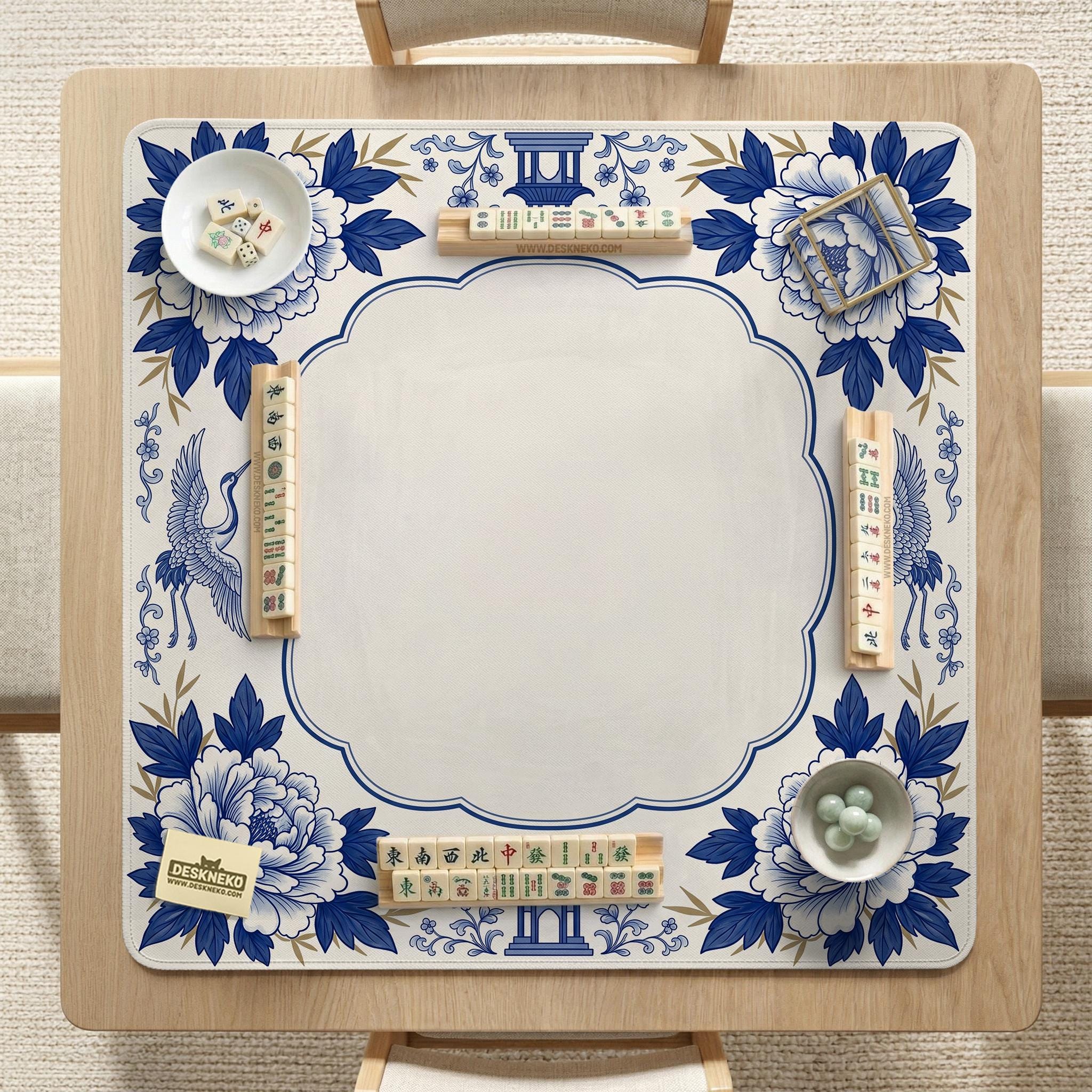 Blue Porcelain Mahjong Mat image 3