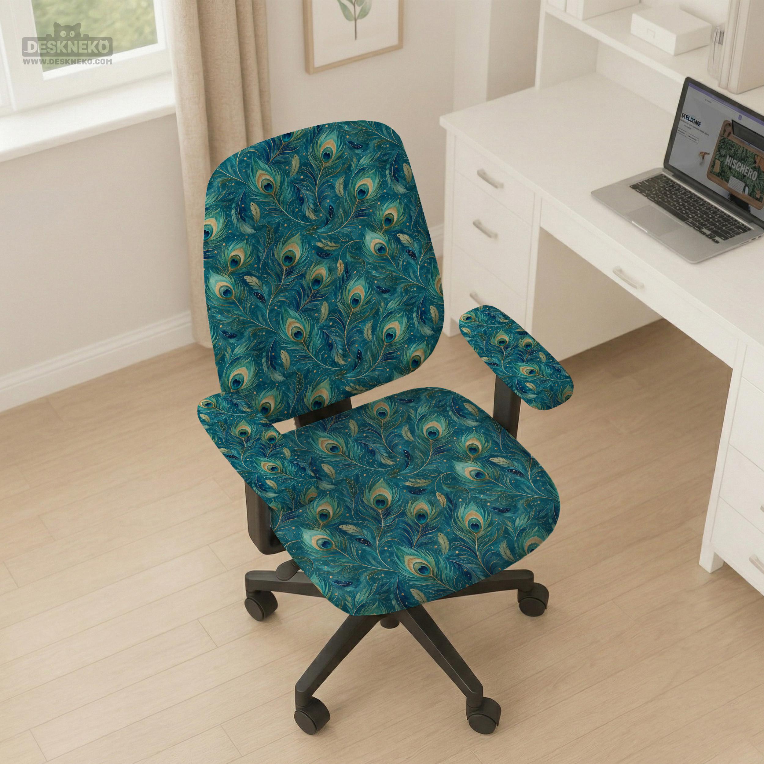 Peacock Feather Chair Cover image 2