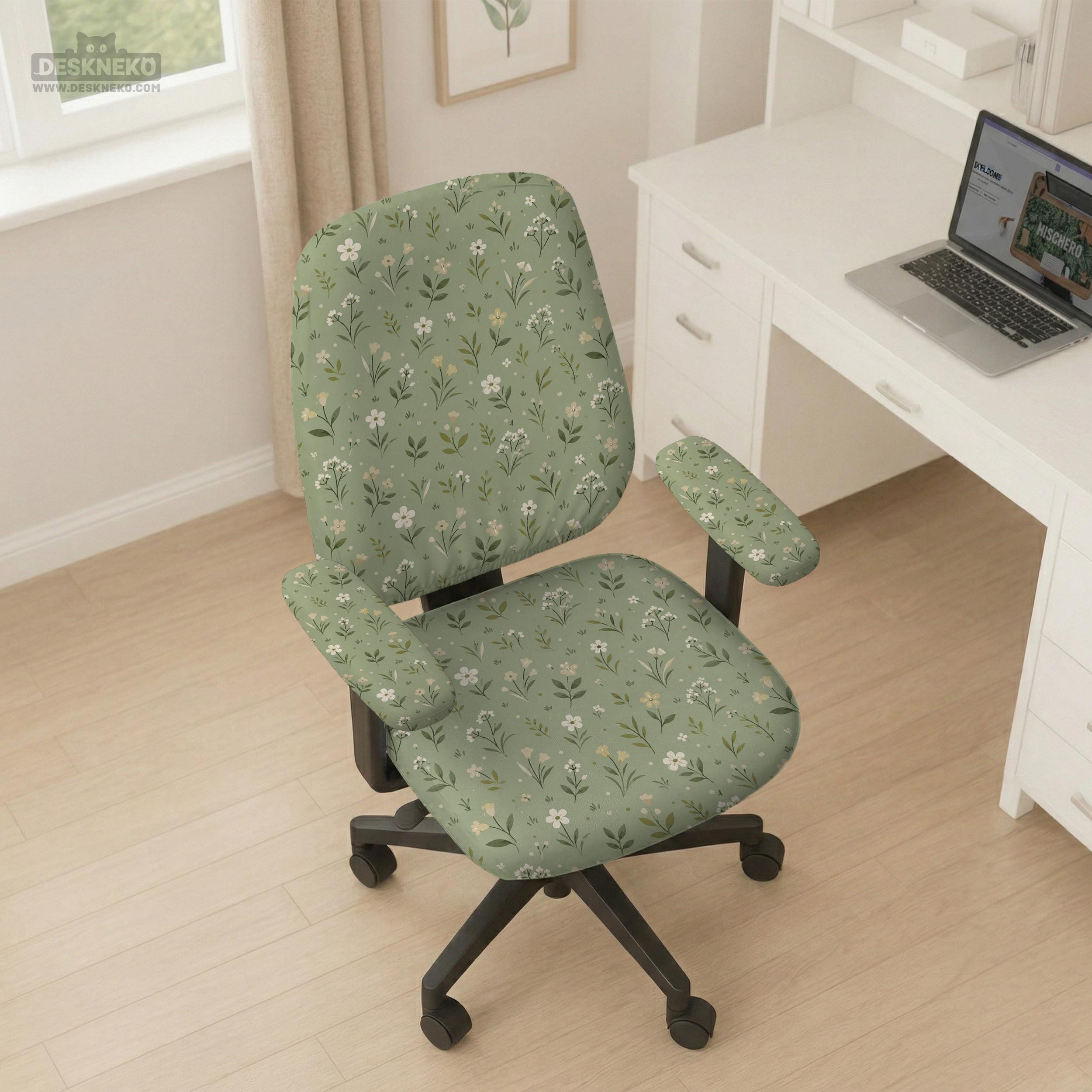 Sage Floral Chair Cover image 2