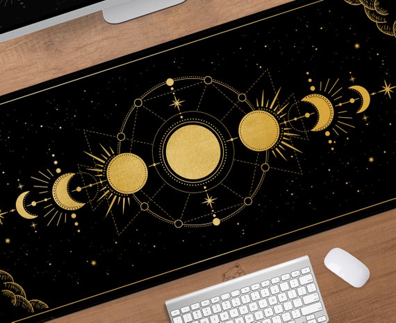  Moon Mushroom Gaming Desk Pad Cute Dark Tarot