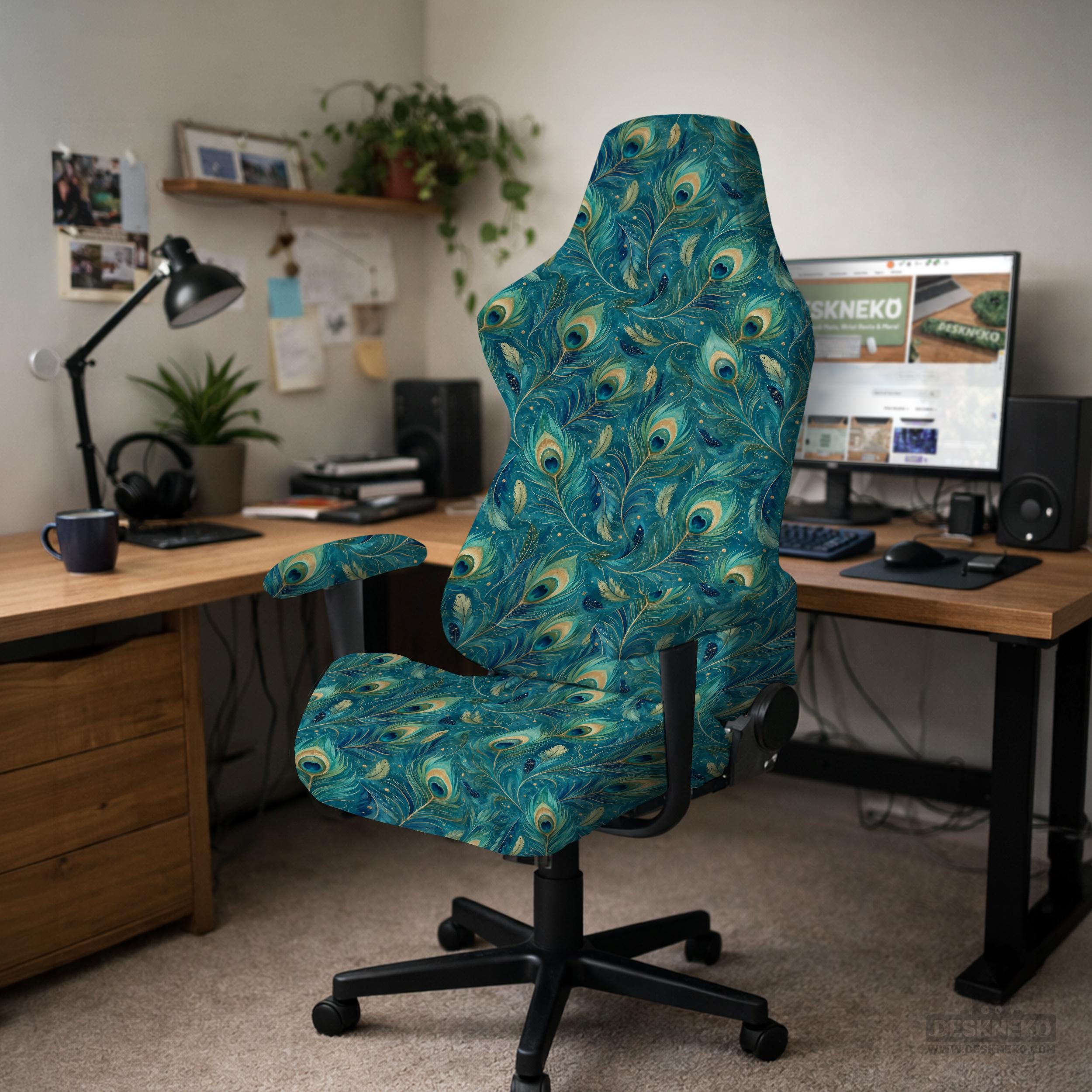 Peacock Feather Chair Cover image 3