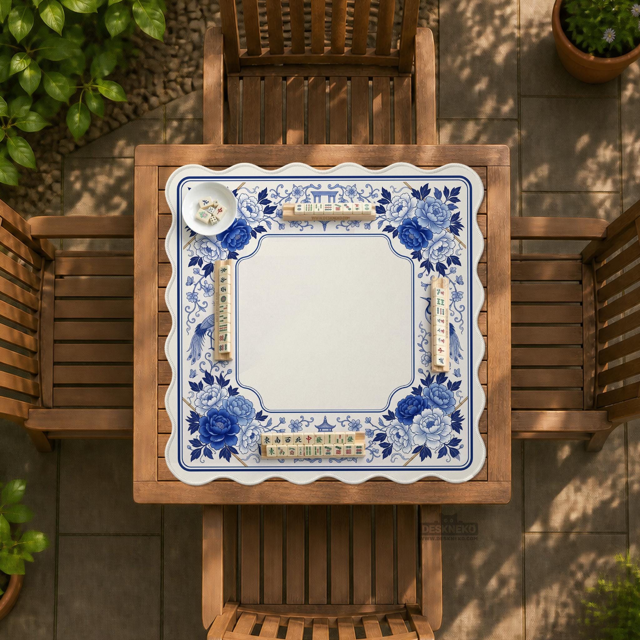 Porcelain Blue Mahjong Mat image 4