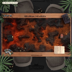 Lava Terrain rpg Playmat/Desk Mat, tcg card mtg play mat, dnd dd encontro mapa de batalha, magma fire vulcão, Giant Deskmat/Mouse pad