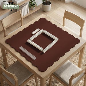 Mahjong Matte, Mahjong Tischset, Brettspiel Tischschutz, Neopren Spielmatte, Mahagoni Luxus Tabletop Gaming Pad Geschenk Reise