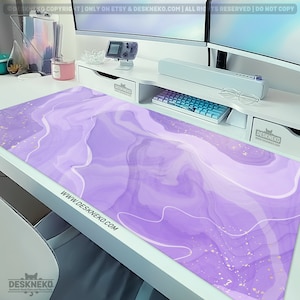 Purple Desk Mat, Abstract Mouse pad, xl gaming deskmat, rgb led xxl, high quality ergonomic keyboard table matt large, cute gift for women