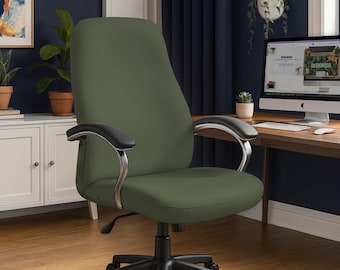 Funda para silla de oficina color verde bosque, funda para reposabrazos de silla de escritorio color verde oliva salvia, fundas elásticas para asientos de juego, funda protectora, color marrón café