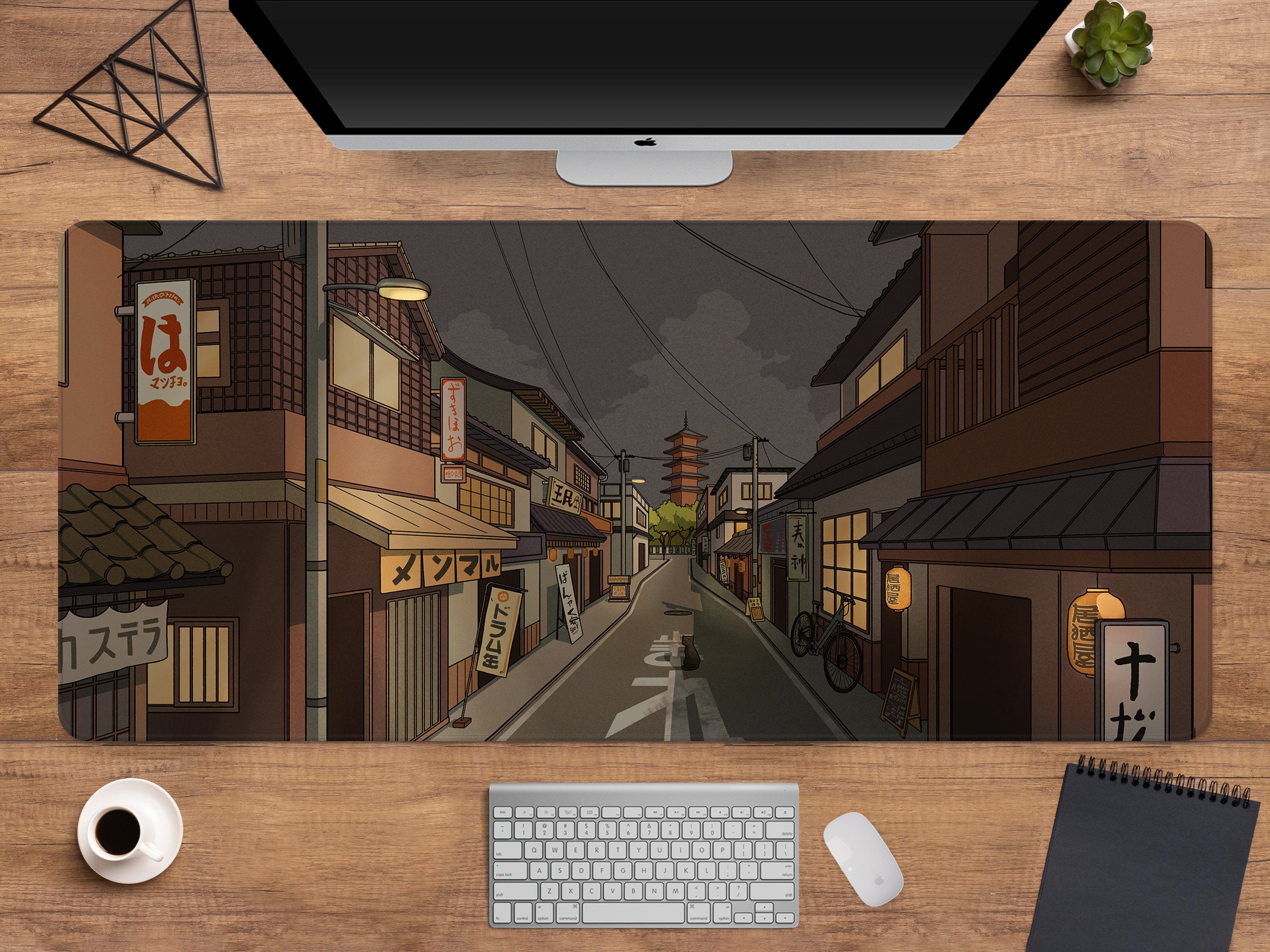 Anime Desk Mat Tokyo Street Japanese Mousepad Xl Cute Extra Etsy