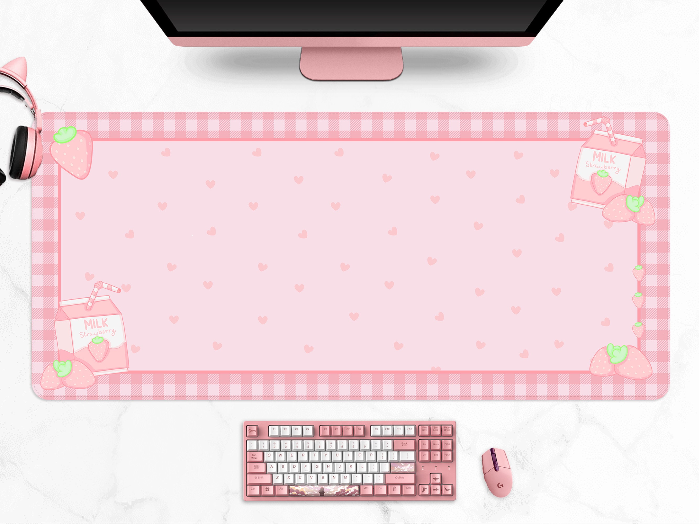 Strawberry Milk Mousepad, Kawaii Pink Gaming Desk Mat, Pastel Anime  Aesthetics, Xl Extra Wide Cute Mouse Pads multiple Sizes -  Canada