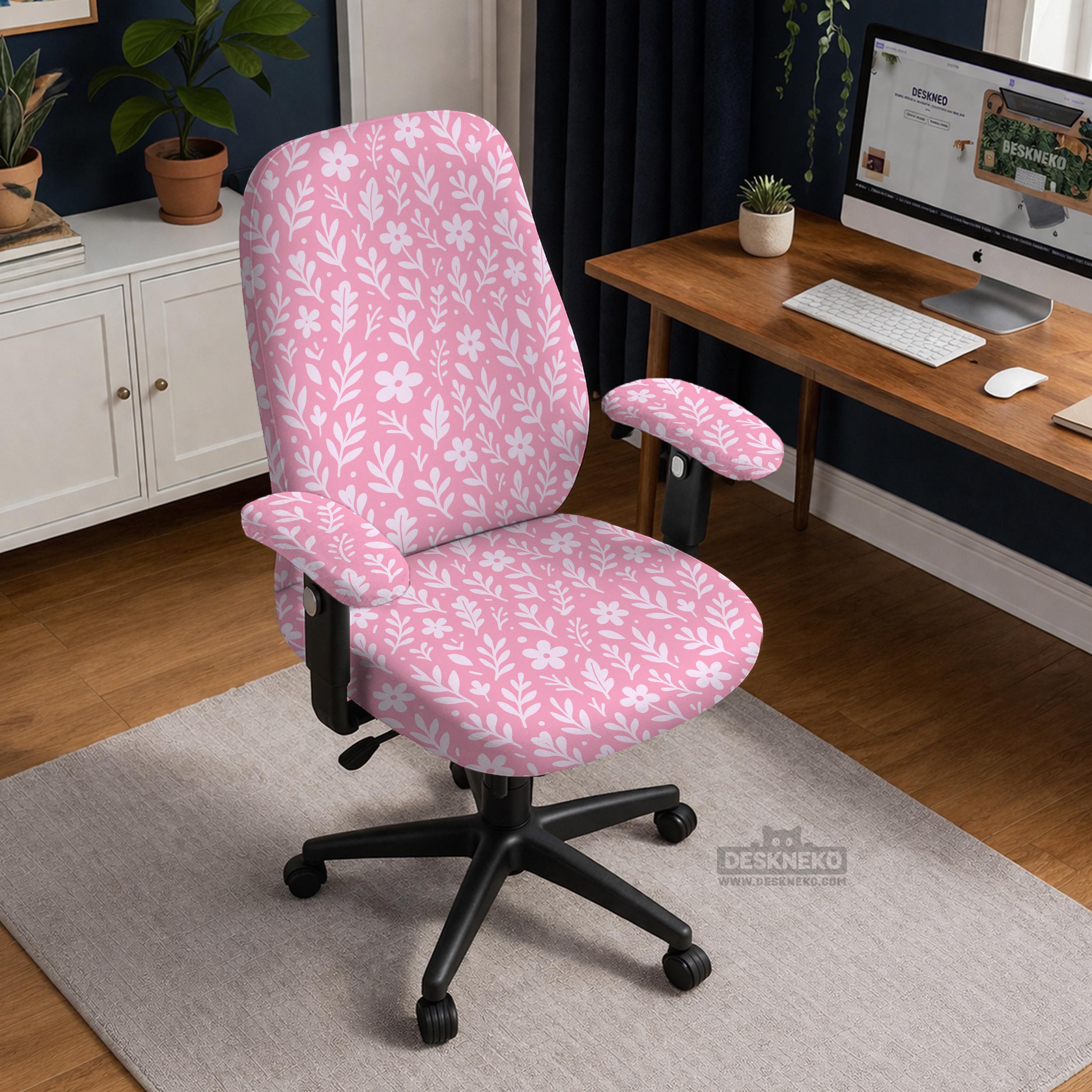 Soft Pink Floral Chair Cover image 2
