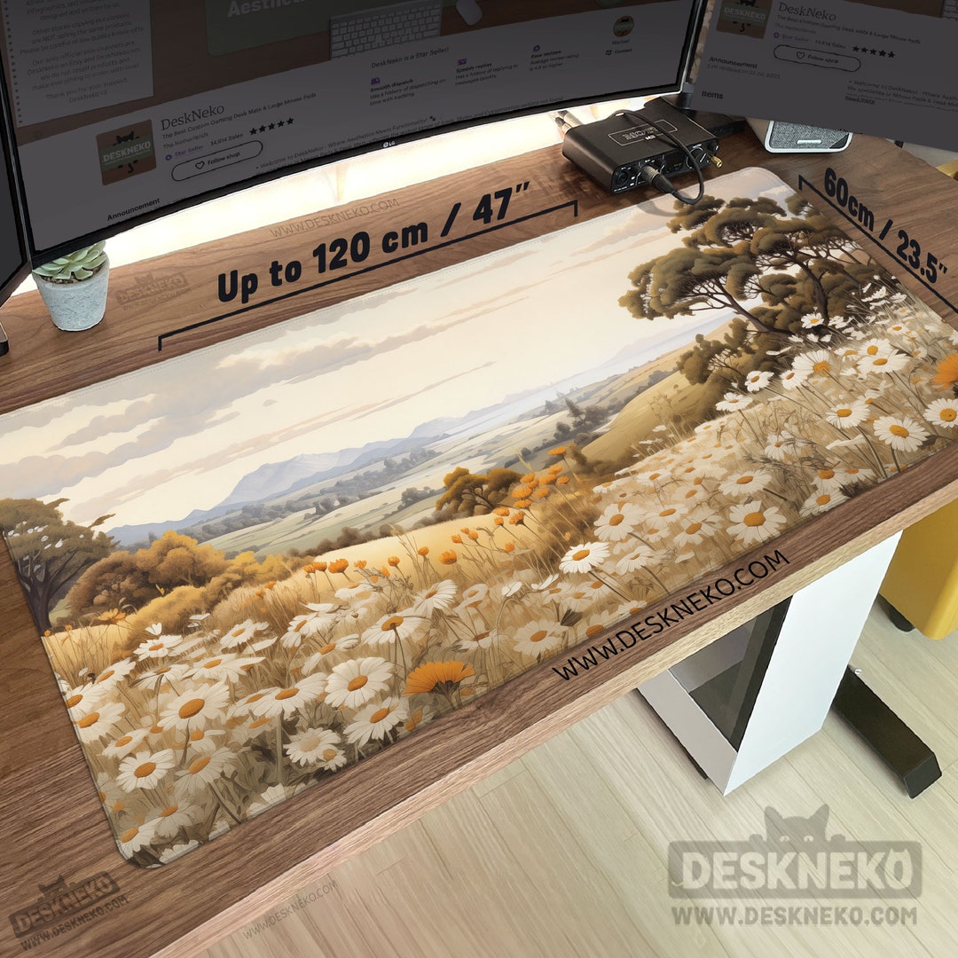 Cottagecore Desk Mat: Prairie Mouse Pad Xl, Extended Deskmat Xl, Muted ...