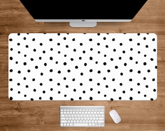 Dalmatian Print Mousepad, Aesthetic Desk Mat Accessory, Black and white office Trendy Workspace, Boho Chic Desk, Cute Desk Topper, Desk Pad