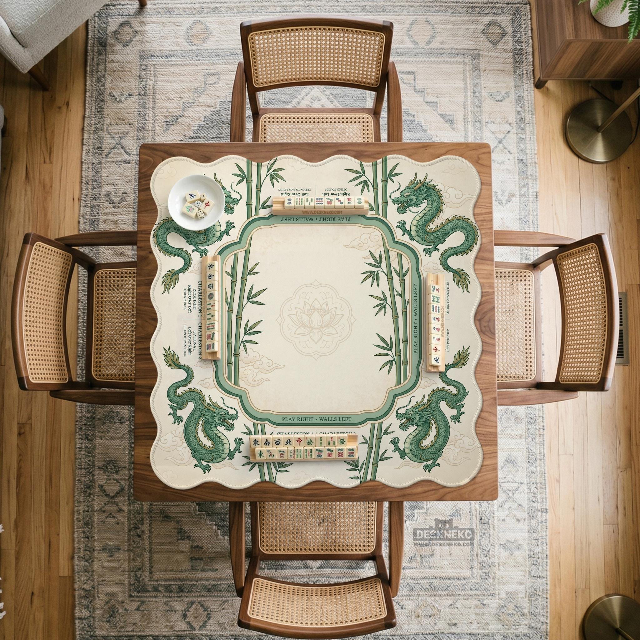 Cream Bamboo Mahjong Mat image 4