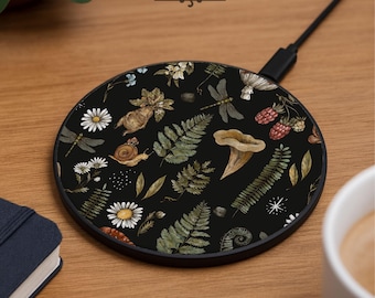 Wireless Phone Charger Pad, Fast Charging Qi, iPhone & android, smart watch, Apple Airpods, Samsung, wireles earbud headphones, cottagecore