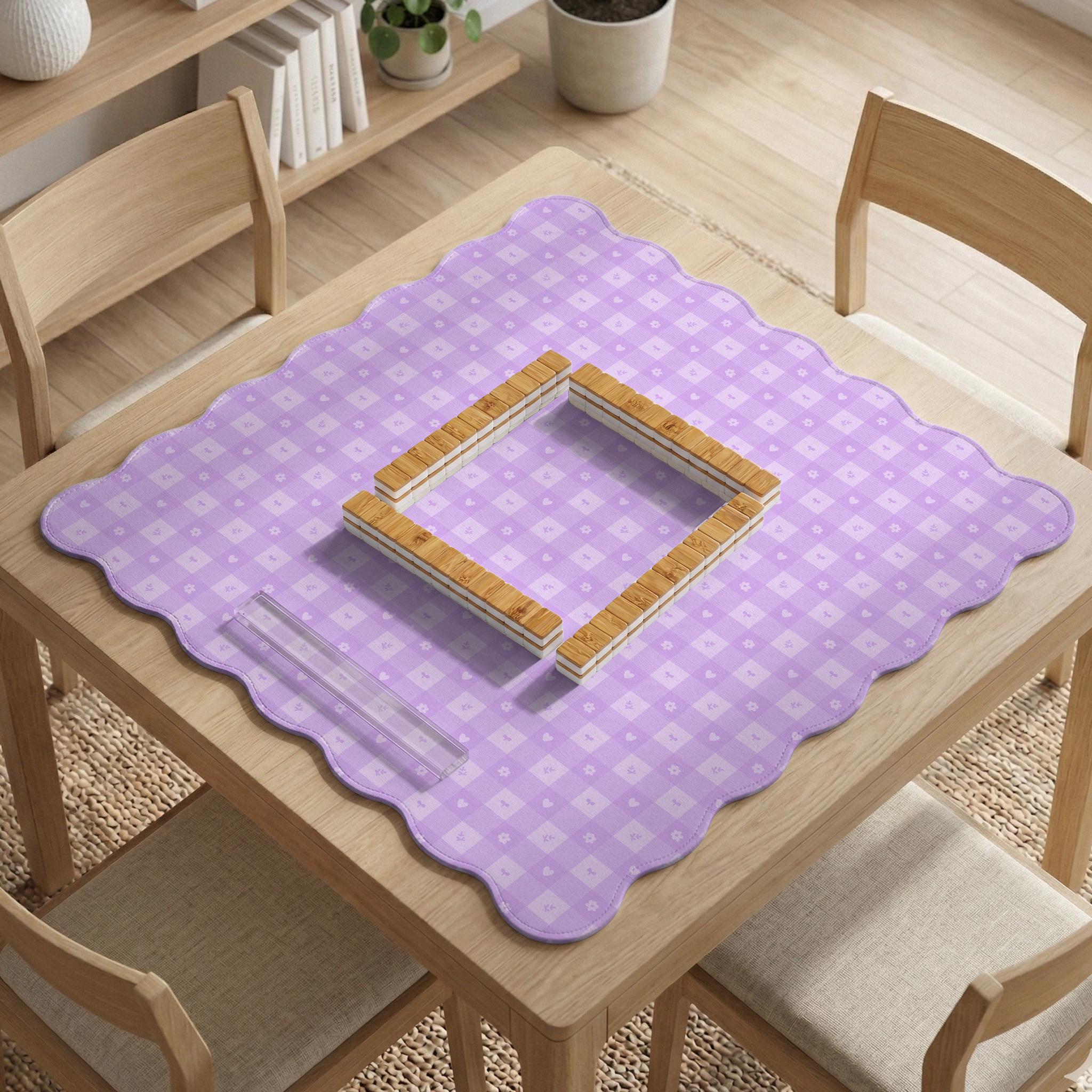 Lavender Gingham Mahjong Mat image 3