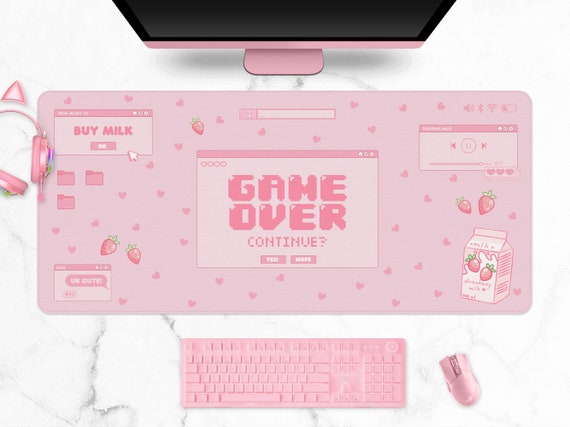 Pink gaming sale desk cheap