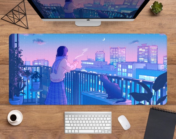 Anime Desk Mat Aesthetic Desk Decor Gaming Desk Accessories Large Extended  Mouse Pad Japanese XXL Mouse Pad 