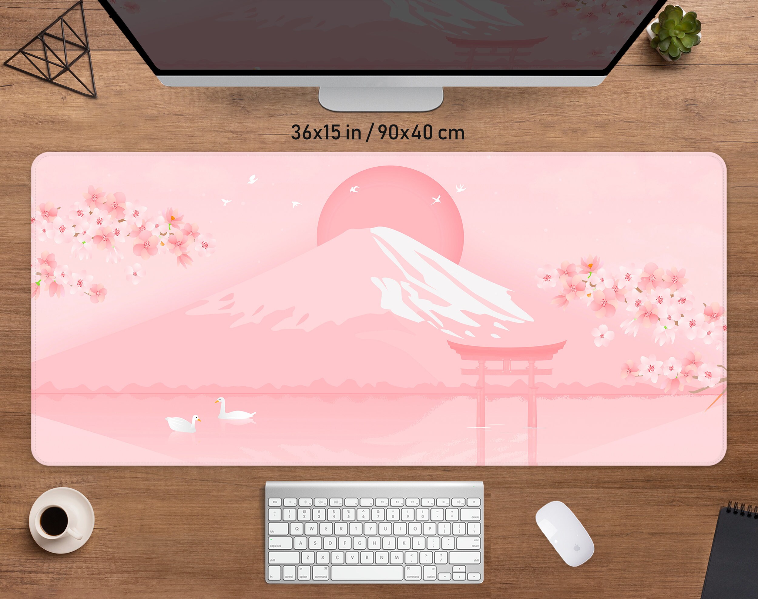 Fuji Sakura Desk Mat Pink Cherry Blossom Mousepad Japanese - Etsy