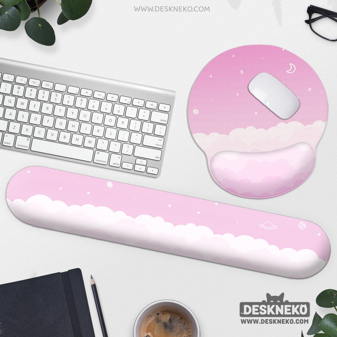 Kawaii Mousepad With Wrist Rest Cute Ergonomic Mouse Pad Etsy