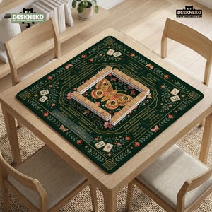Dark Botanical Mahjong Table Mat With Rules, Floral Moth Game Mat, Beginner Friendly American Mahjongg Gift for Mahjong Host image 15