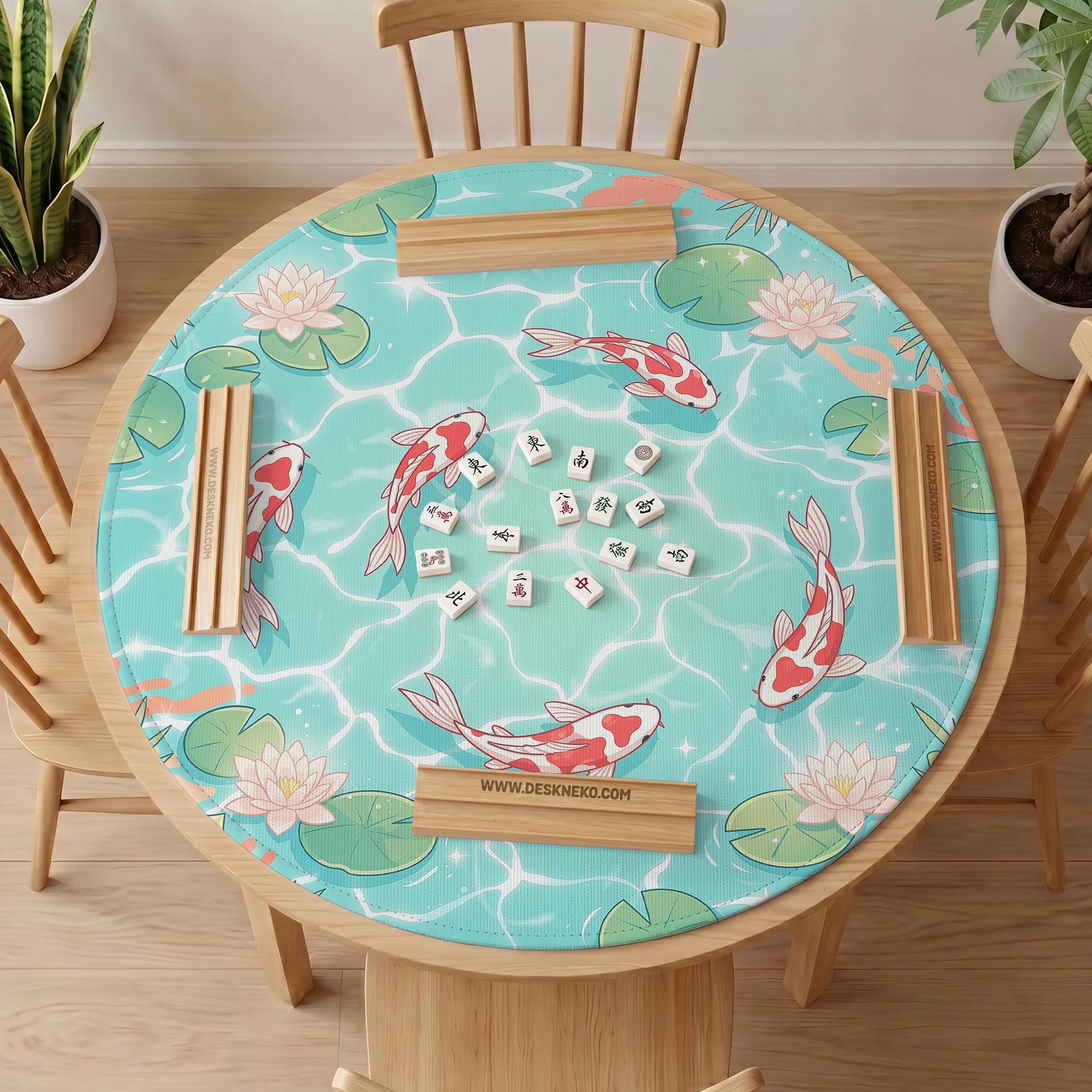 Turquoise Koi Mahjong Mat image 2