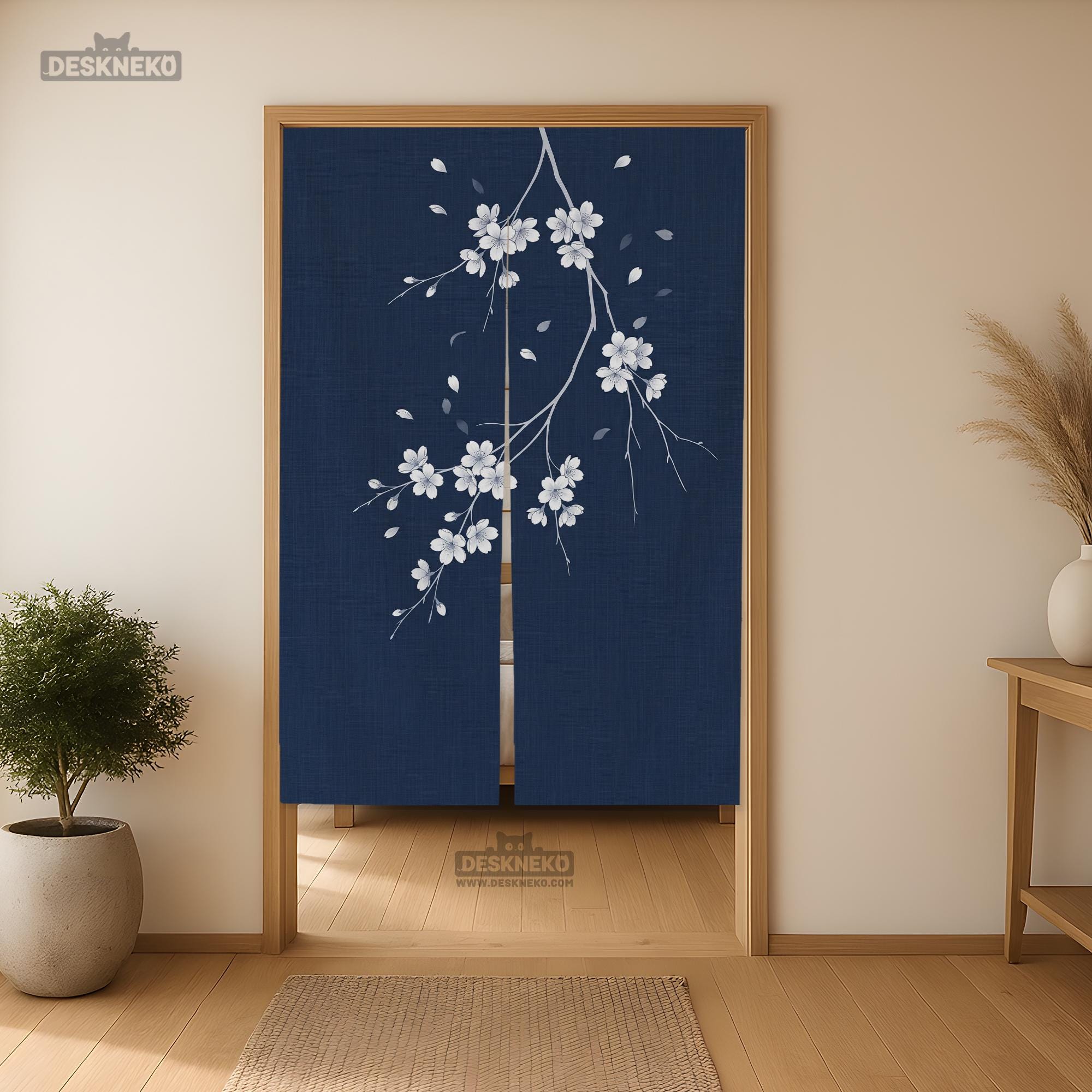 Navy Sakura Noren image 3