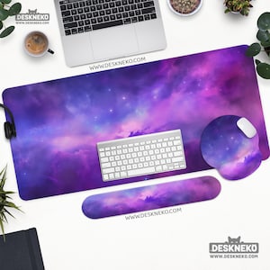 Space Schreibtischmatte: Galaxy Mauspad, Celestial Nebula Mousepad xxl, Gaming Schreibtischmatte LED/RGB, XL extra große erweiterte Spielmatte, Geschenk für Gamer