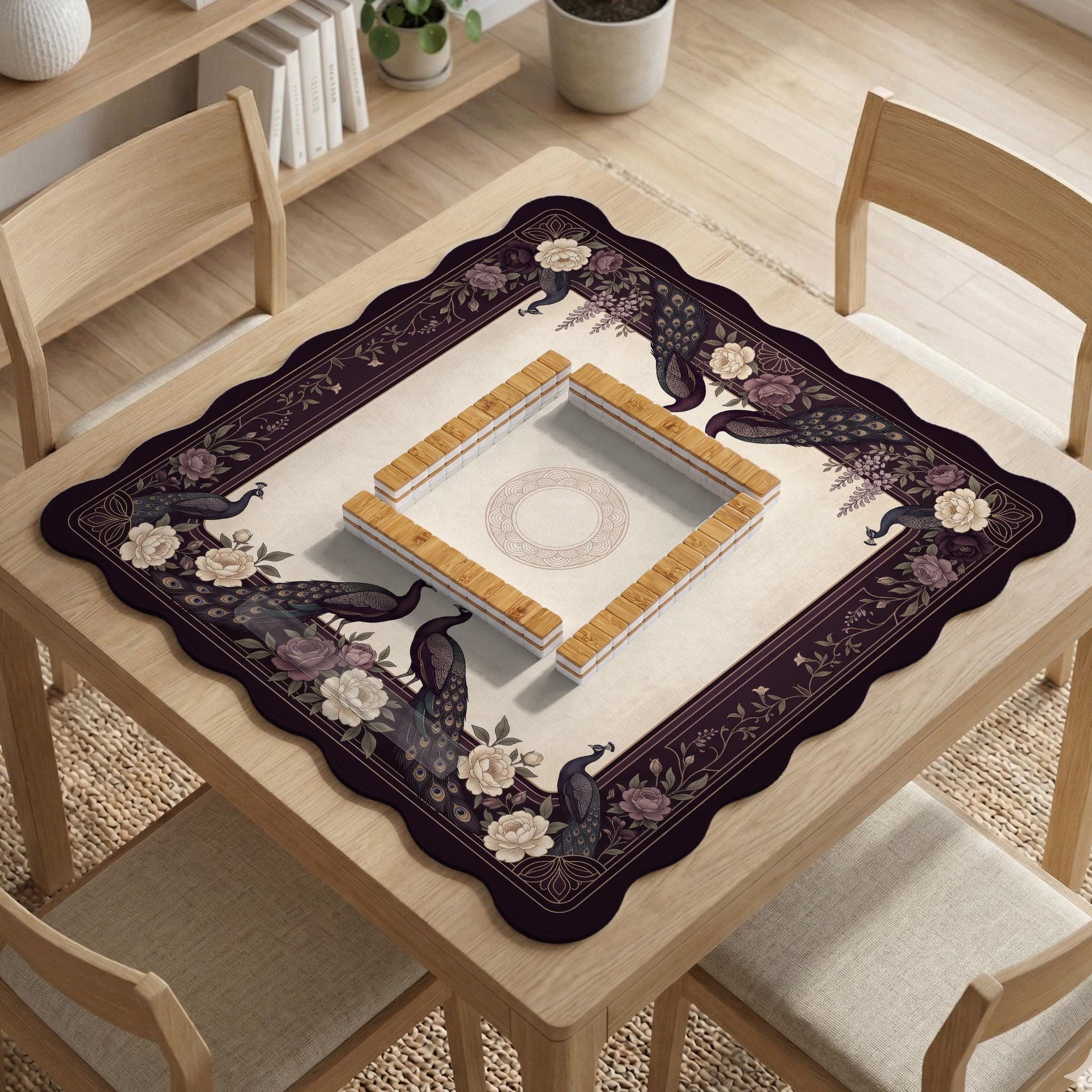 Vintage Peacock Mahjong Mat image 4