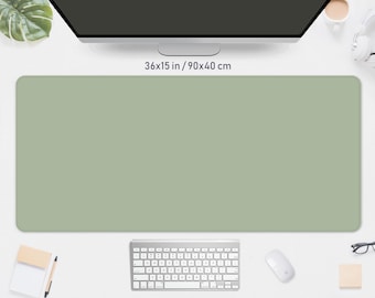 SalbeiGrüne Schreibtischmatte Mousepad, minimalistischer Boho Neutral Pastell, große weite xl XL Led Rgb Gaming Tastaturmatte, Handgelenkablage kleines Mauspad