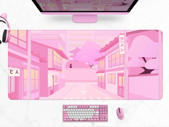  Pink Japanese Anime Gaming Mouse Pad XL Cute Kawaii
