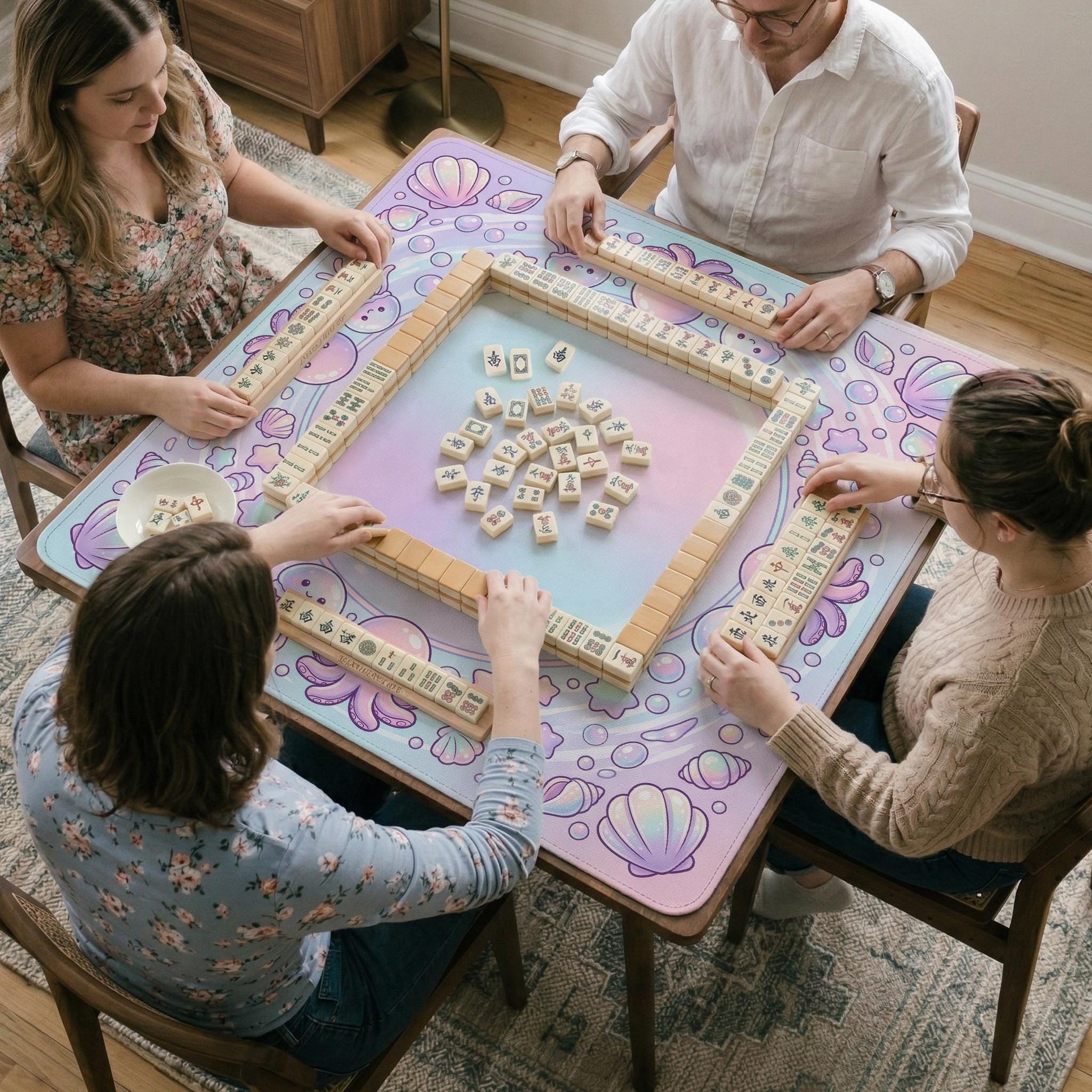 Pastel Jellyfish Mahjong Mat image 3