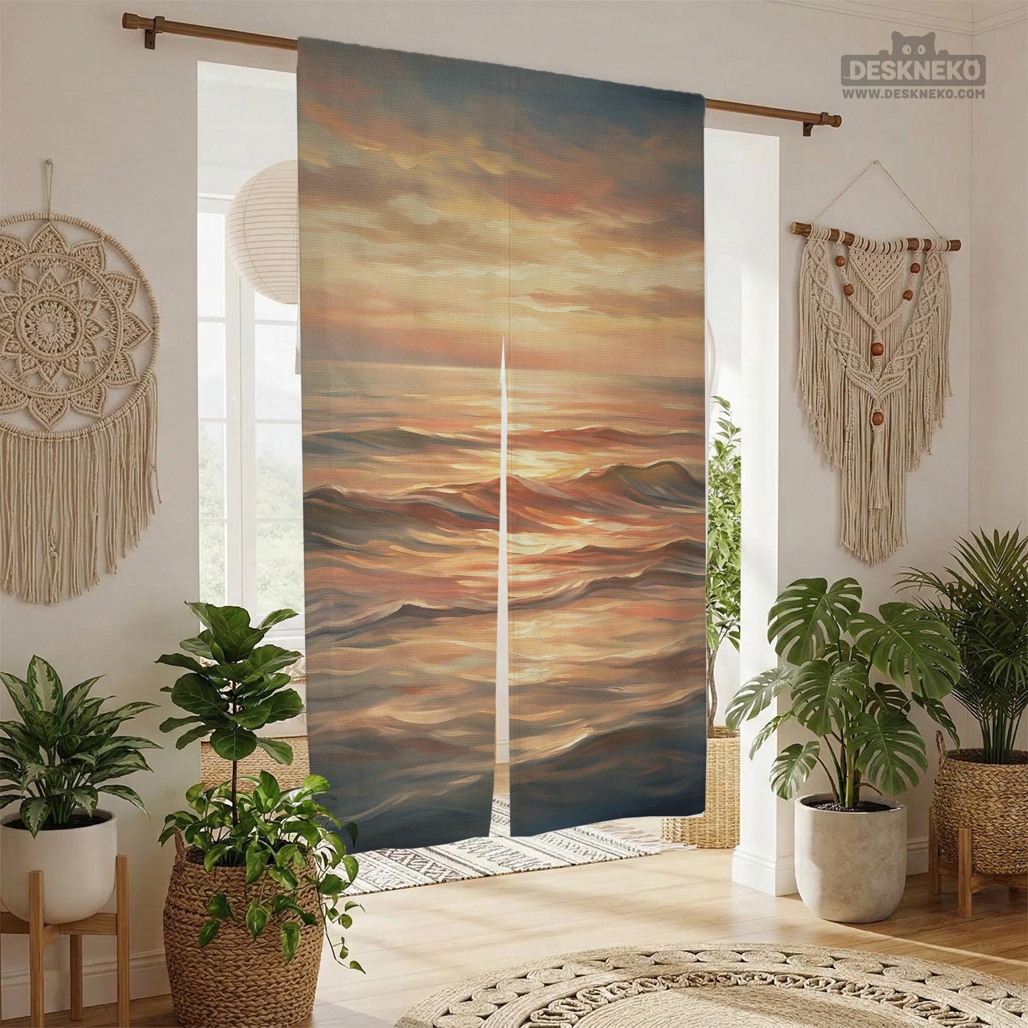 Abstract Ocean Sunset Curtain image 2