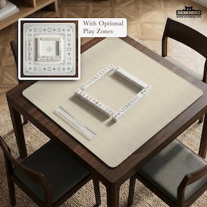 Mahjong Matte aus Kunstleinen (Neopren), amerikanisch / chinesisches Mahjongg-Tischset, Brettspiel, Reise-Mah-Jong-Pad, Tabletop-Gaming-Tuch
