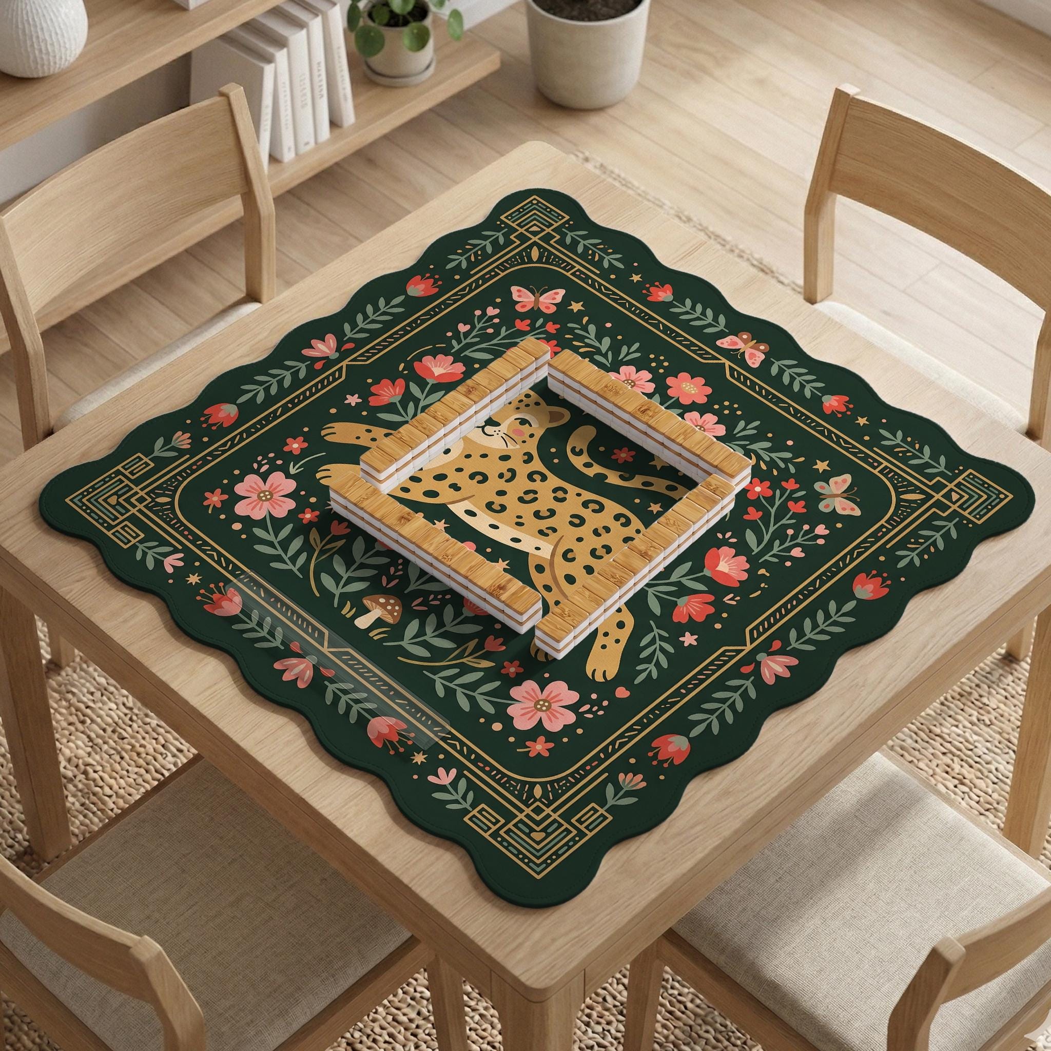 Green Leopard Mahjong Mat image 3